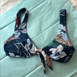 HOLLISTER Front Tie Bikini Top TROPICAL BLUE